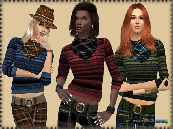 Sims 4 Set Pants and Sweater by bukovka at TSR