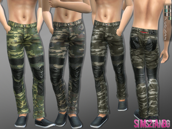 Sims 4 107 Camouflage pants by sims2fanbg at TSR