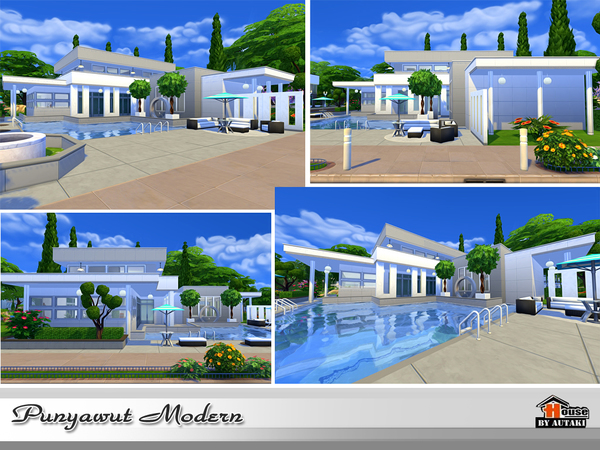 Sims 4 Panyawut Modern house by autaki at TSR