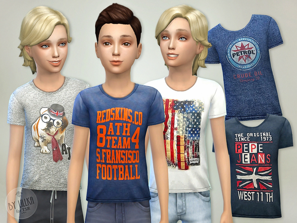Sims 4 T  Shirt Collection for Boys P06 by lillka at TSR