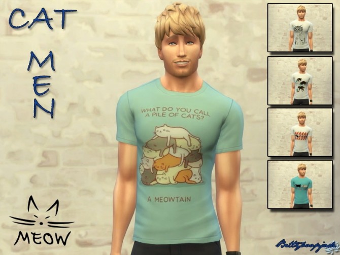 Sims 4 4 printed cats tops and dresses by Bettyboopjade at Sims Artists