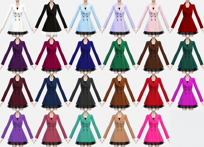 Sims 4 Winter coat with skirt at Marigold