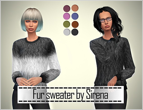 Sims 4 Fur sweater by Sirena at Ladesire
