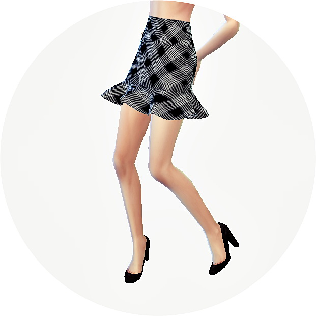Sims 4 Mermaid line mini skirt checked at Marigold