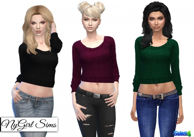 Sims 4 Knitted Crop Sweaters at NyGirl Sims