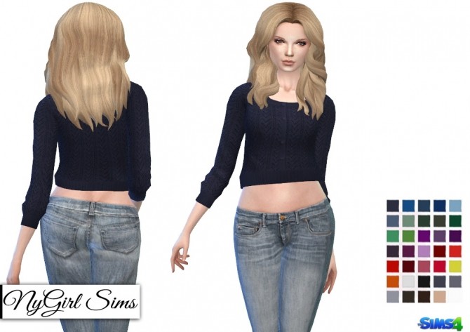 Sims 4 Knitted Crop Sweaters at NyGirl Sims