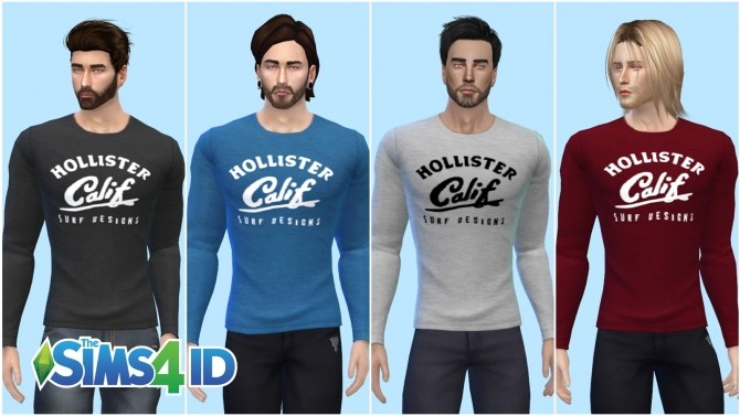 Sims 4 Long Sleeve Shirt by David Veiga at The Sims 4 ID