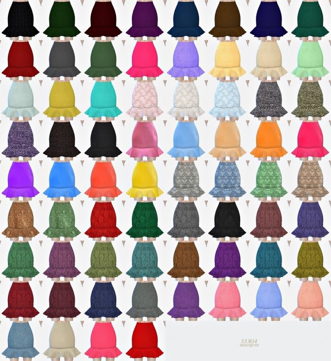 Sims 4 Mermaid line mini skirt single color at Marigold