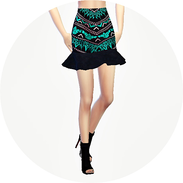 Sims 4 Mermaid line mini skirt special at Marigold