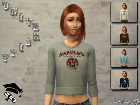 University tops by Bettyboopjade at Sims Artists
