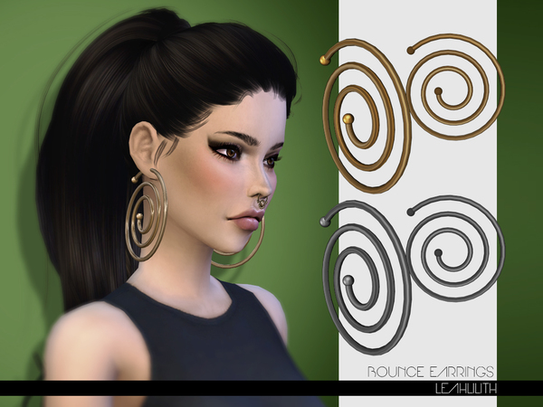 Sims 4 Bounce Earrings by LeahLilith at TSR