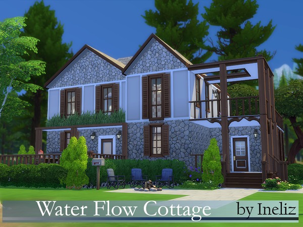 Sims 4 Water Flow Cottage by Ineliz at TSR