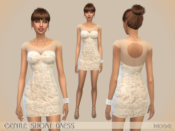Sims 4 Gentle Short Dress by Paogae at TSR