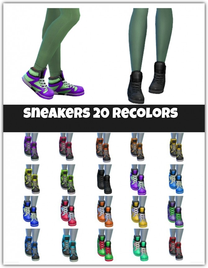 Sims 4 Sneakers 20 recolors at Maimouth Sims4