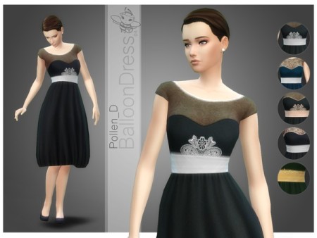 Balloon Style Dress 04 by Pollen_D at TSR