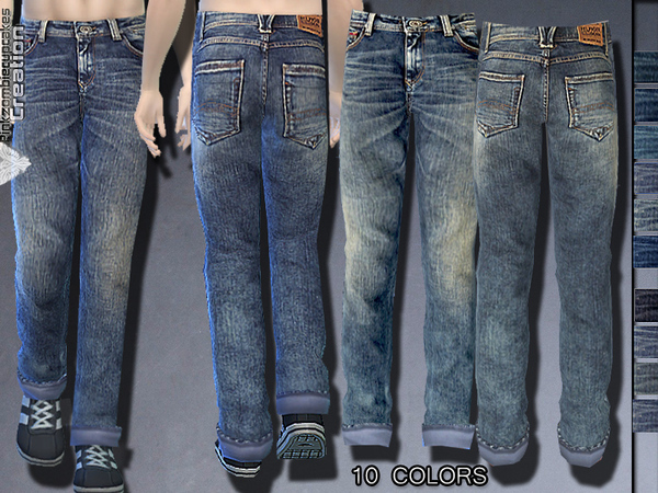Sims 4 Distressed Denim Jeans for Males by Pinkzombiecupcakes at TSR