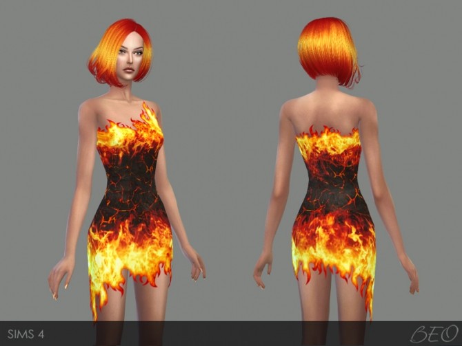 Sims 4 Flame and Ice dresses at BEO Creations
