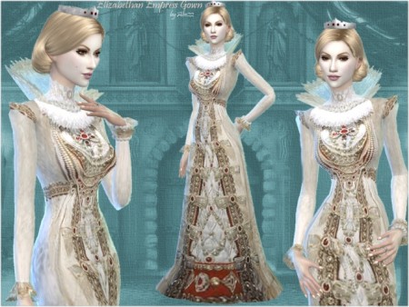 Elizabethan Times Empress Gown at Mythical Sims