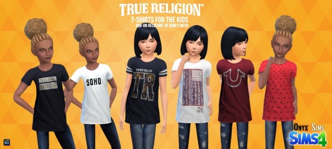 Sims 4 T shirts and jeans for kids at Onyx Sims