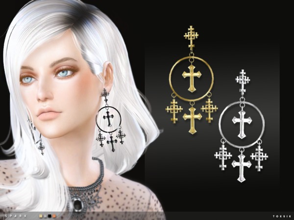Sims 4 Spark Earrings by toksik at TSR