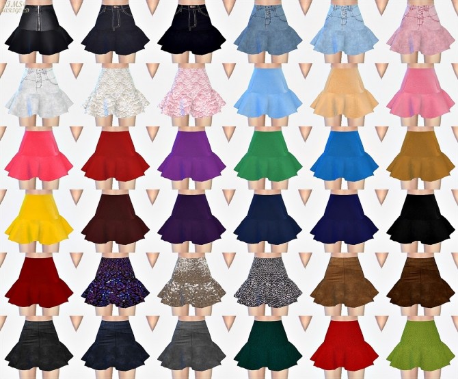 Sims 4 Trumpet Mini Skirt single color at Marigold