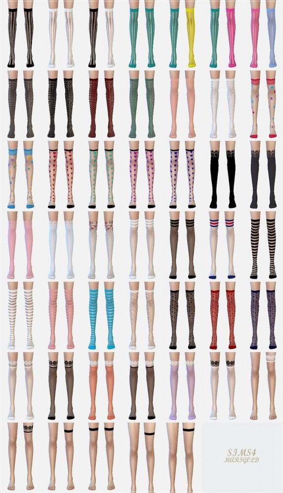 Sims 4 Over knee socks collection transparent at Marigold
