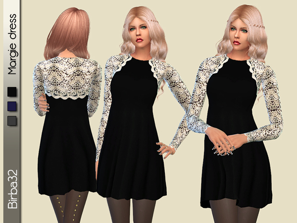 Sims 4 Margie dress by Birba32 at TSR