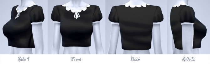 Sims 4 Emily Puff sleeve cropped at manuea Pinny