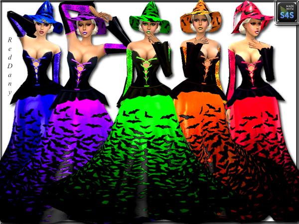 Sims 4 Halloween Witch Clothing & hat at Dany’s Blog