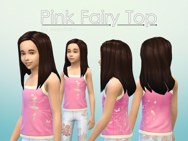 Sims 4 Pink Fairy Top for children by MaryFairy at TSR