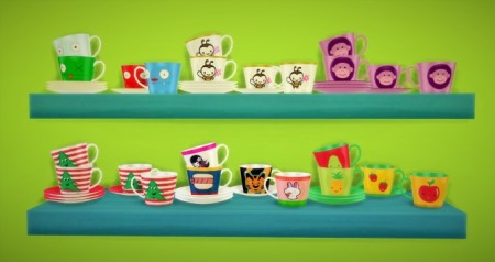 6 Recolours of Pilar’s retro cups at Budgie2budgie
