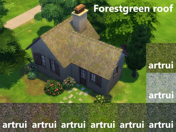Sims 4 Forestgreen roof by artrui at Mod The Sims