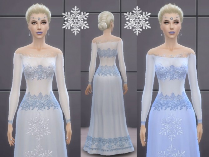 Dress of the Snow Queen at Tatyana Name » Sims 4 Updates