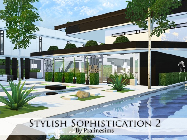 Sims 4 Stylish Sophistication 2 house by Pralinesims at TSR