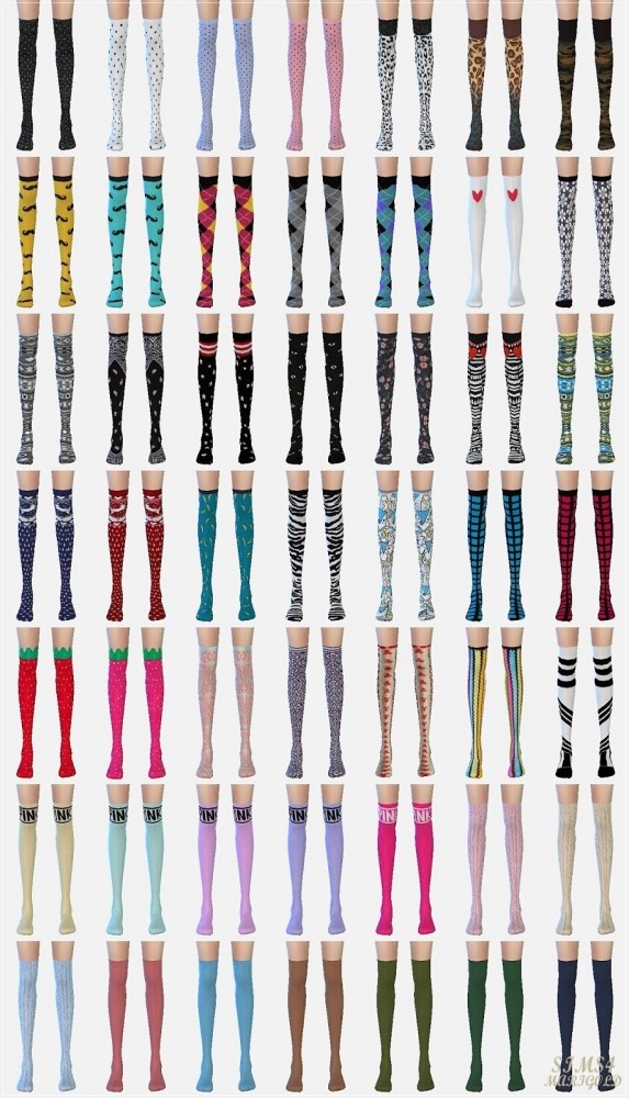 Sims 4 Over knee socks collection various at Marigold