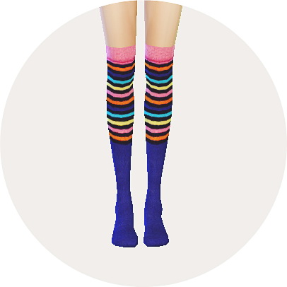 Sims 4 Over knee socks collection stripe at Marigold