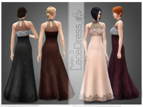 Sims 4 Lace Dress 03 by Pollen D at TSR