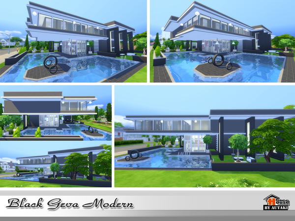 Sims 4 Black Geva Modern house by autaki at TSR