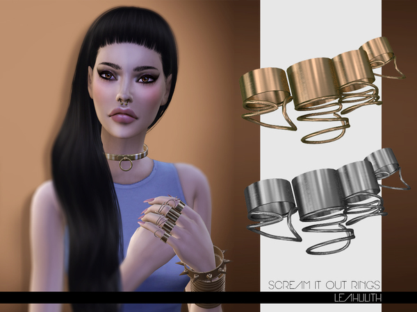 Sims 4 Scream It Out Rings by LeahLilith at TSR