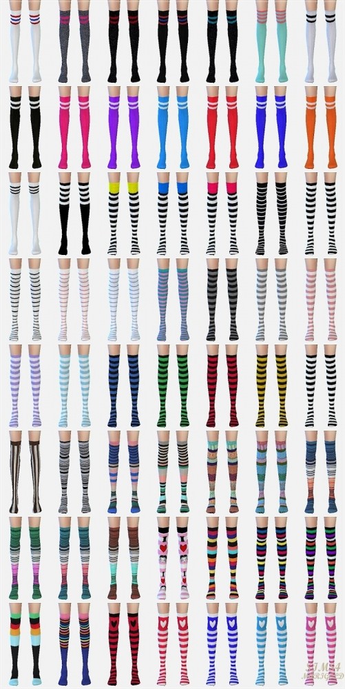 Over Knee Socks Collection Stripe At Marigold Sims 4 Updates