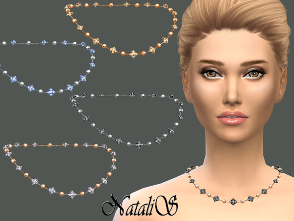 Sims 4 Chain with beads and crystals by NataliS at TSR