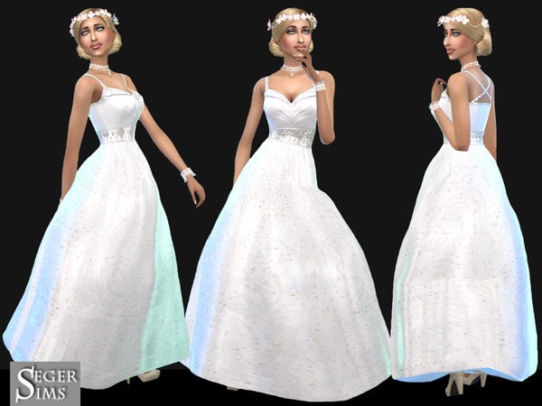 Sims 4 WeddingDress 01 by SegerSims at TSR