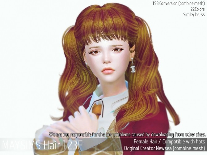 Sims 4 Hair 123F (Newsea) at May Sims
