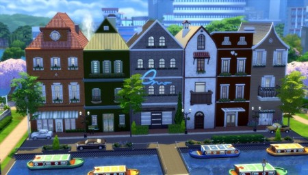 Little Amsterdam NoCC 6 Row House by una at Mod The Sims