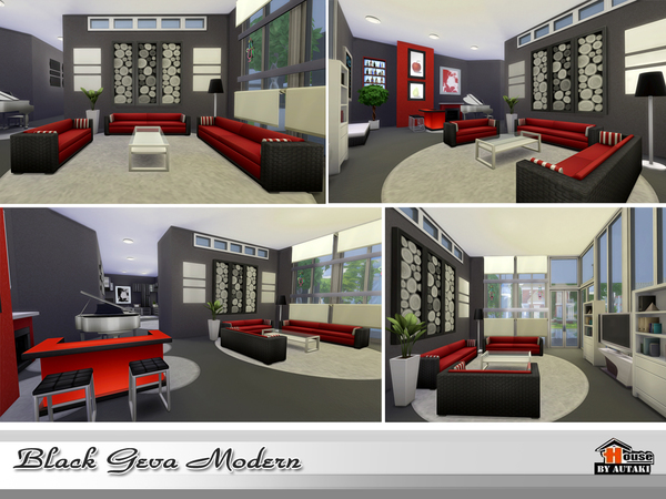 Sims 4 Black Geva Modern house by autaki at TSR