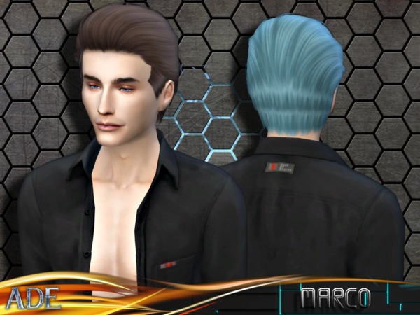 Sims 4 Ade Marco hair by Ade Darma at TSR