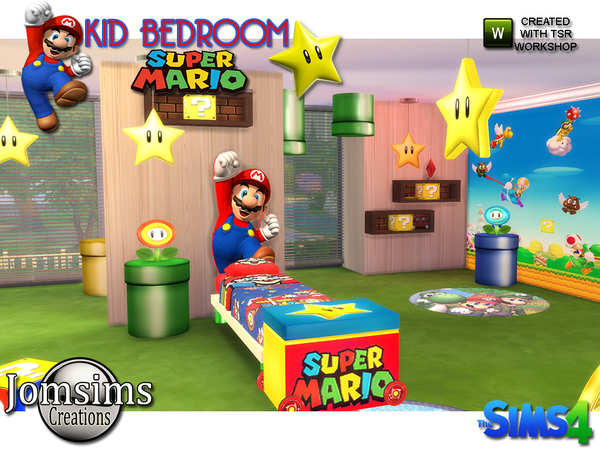 Sims 4 Super mario kids bedroom by jomsims at TSR