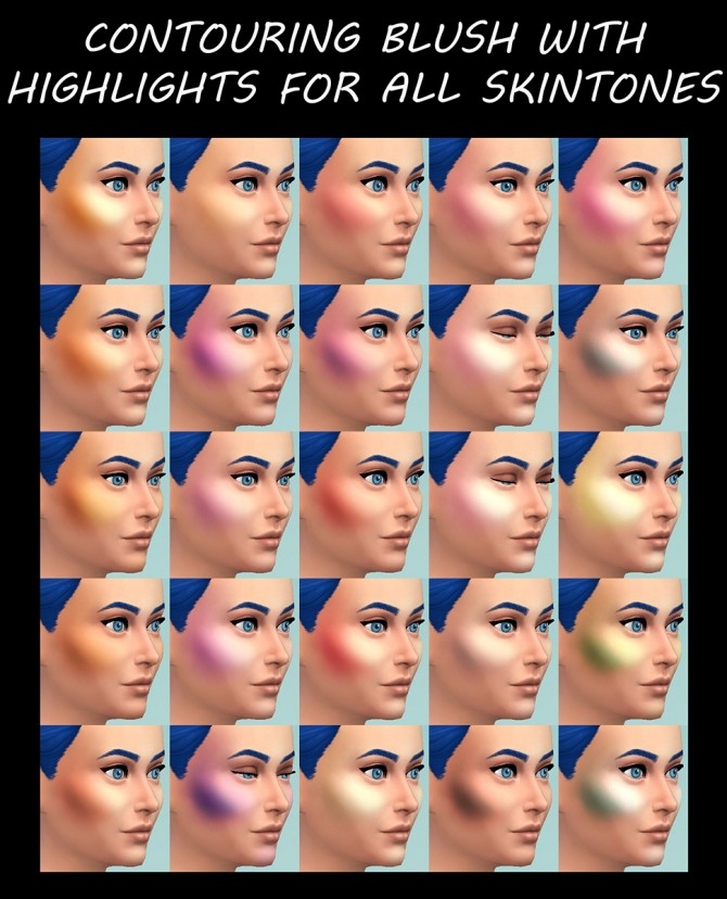 Sims 4 Contouring Blush with Highlights by Simmiller at Mod The Sims