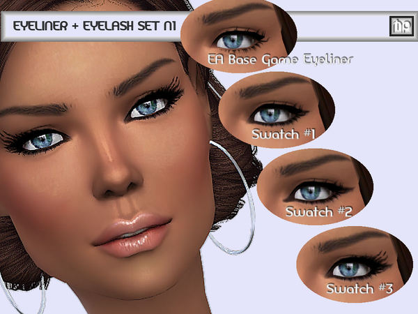 Sims 4 Eyeliner + Eyelash Set N1 by MartyP at TSR
