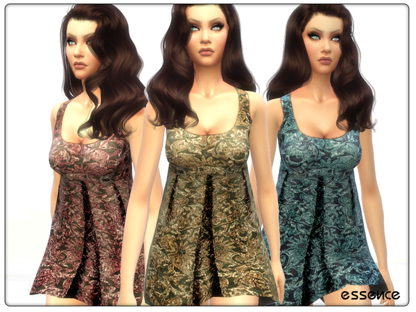 Sims 4 Embellished Babydoll Dress by simseviyo at TSR